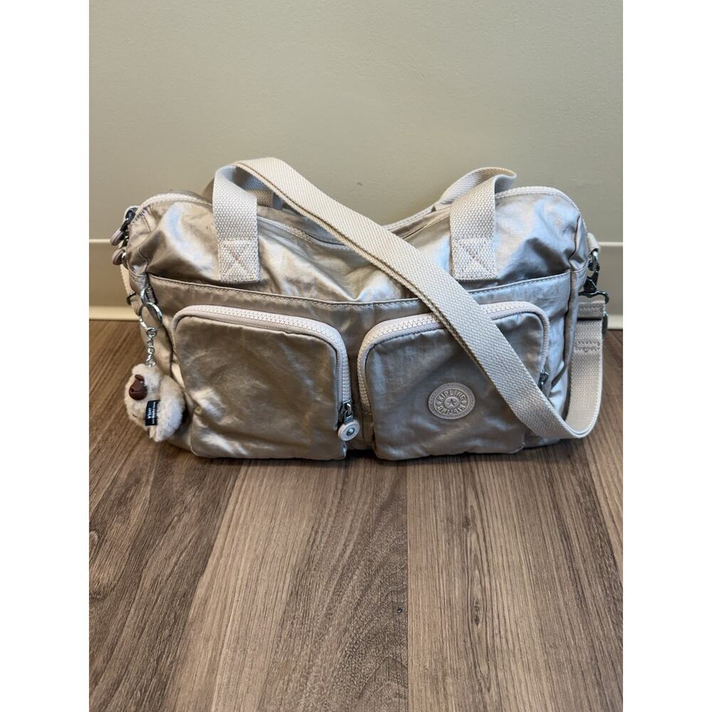 Kipling Cyrene Crossbody/Shoulder Bag Metallic Gold/Tan Monkey Charm